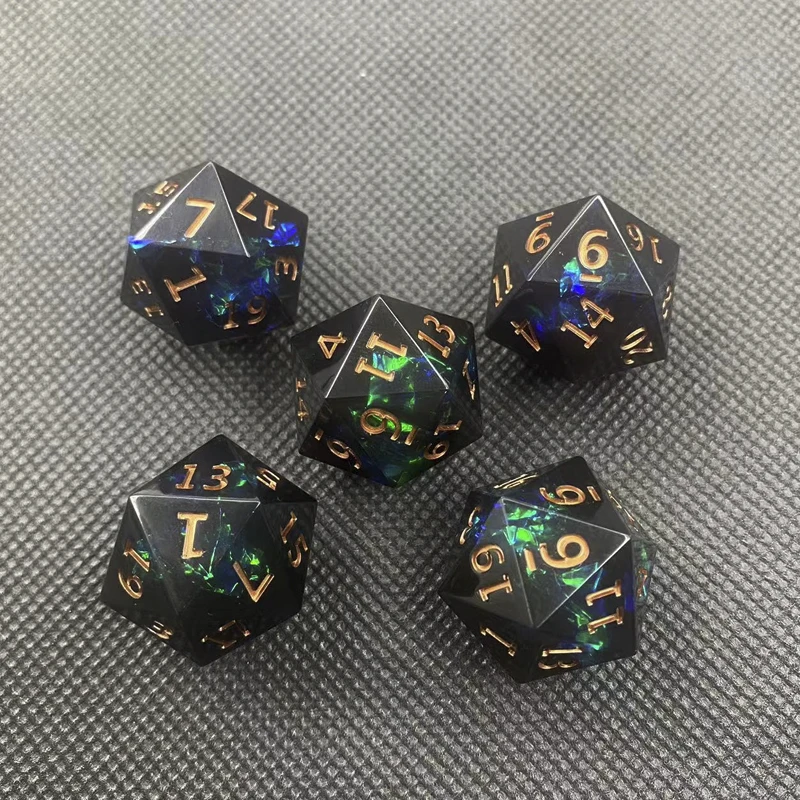 2/5PCS Resin Dices Set Multi-shape Polyhedron Dice for Home Decor Toy Tabletop Role-Playing Ornaments Portable Board Game