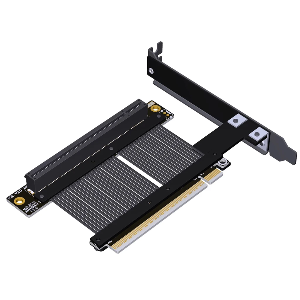 

Гибкий кабель PCIe5.0 x16 Gen5 для видеокарты, высокоскоростной, без потерь, удлинитель для графического процессора, низкопрофильный, для серии AMD RX90xx