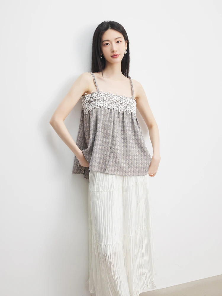 

Легкий летний топ Annata с кружевной отделкой, свободного кроя, кофейного цвета, женский жилет, удобная повседневная одежда