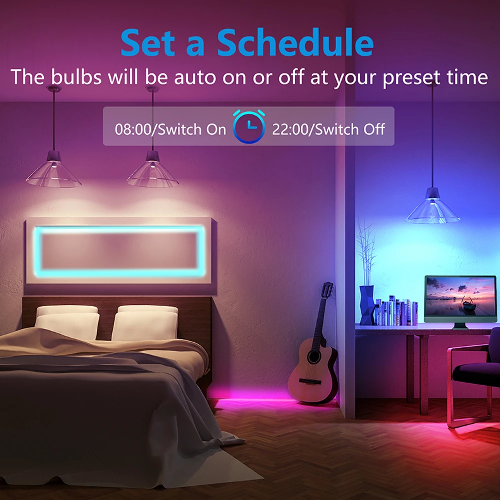 Imagem -05 - Homekit App Smart Control Luzes Led Strip Rgb 5050 Controle de Voz Siri Fita Led Sincronização de Música para Casa Decoração do Quarto Iluminação tv