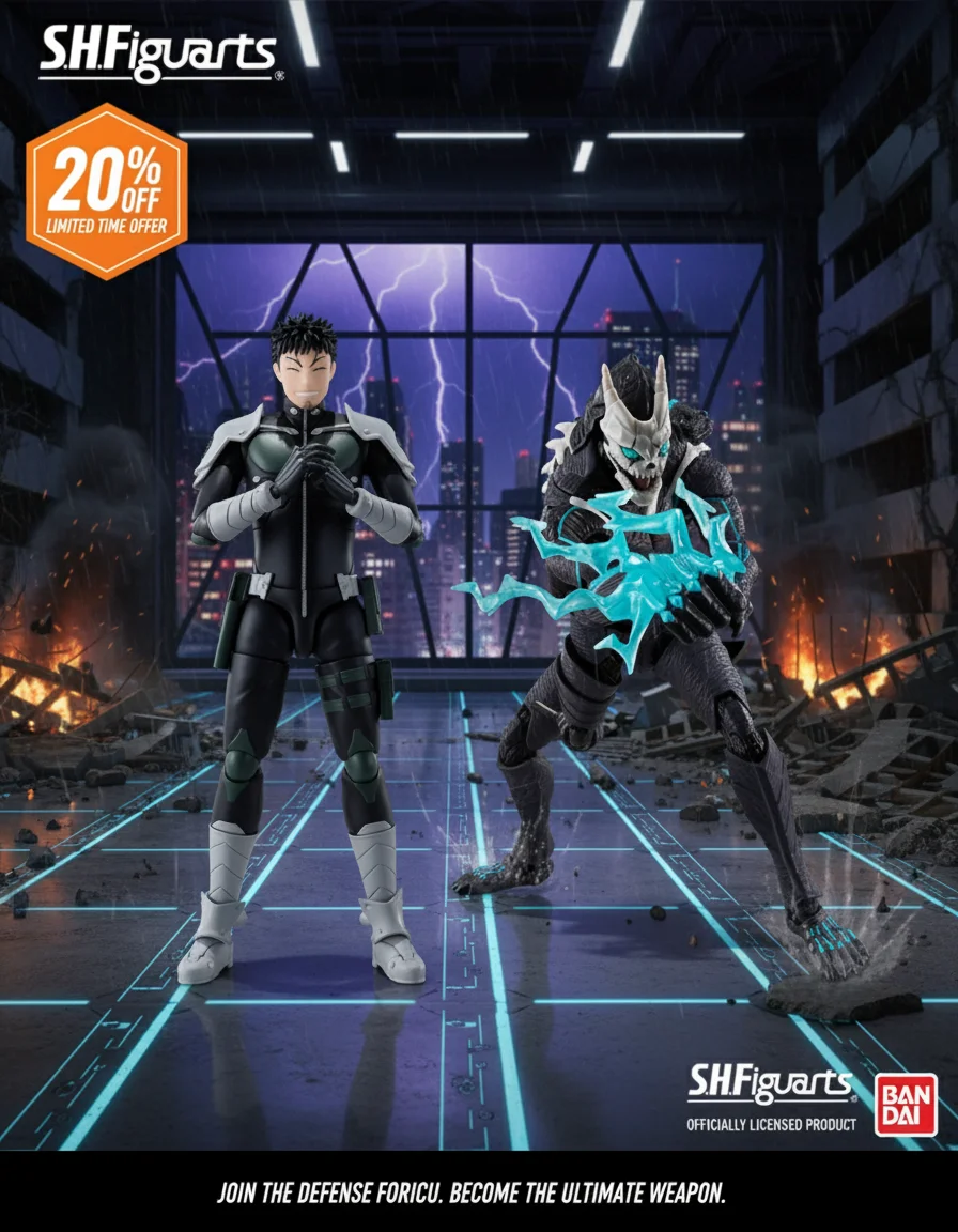 

Bandai S.H.Figuarts Kaiju No.8 2-Pack:Kafka Hibino & Mina Ashiro with Effect Parts 2025 New Action Figure Set Collectors Edition