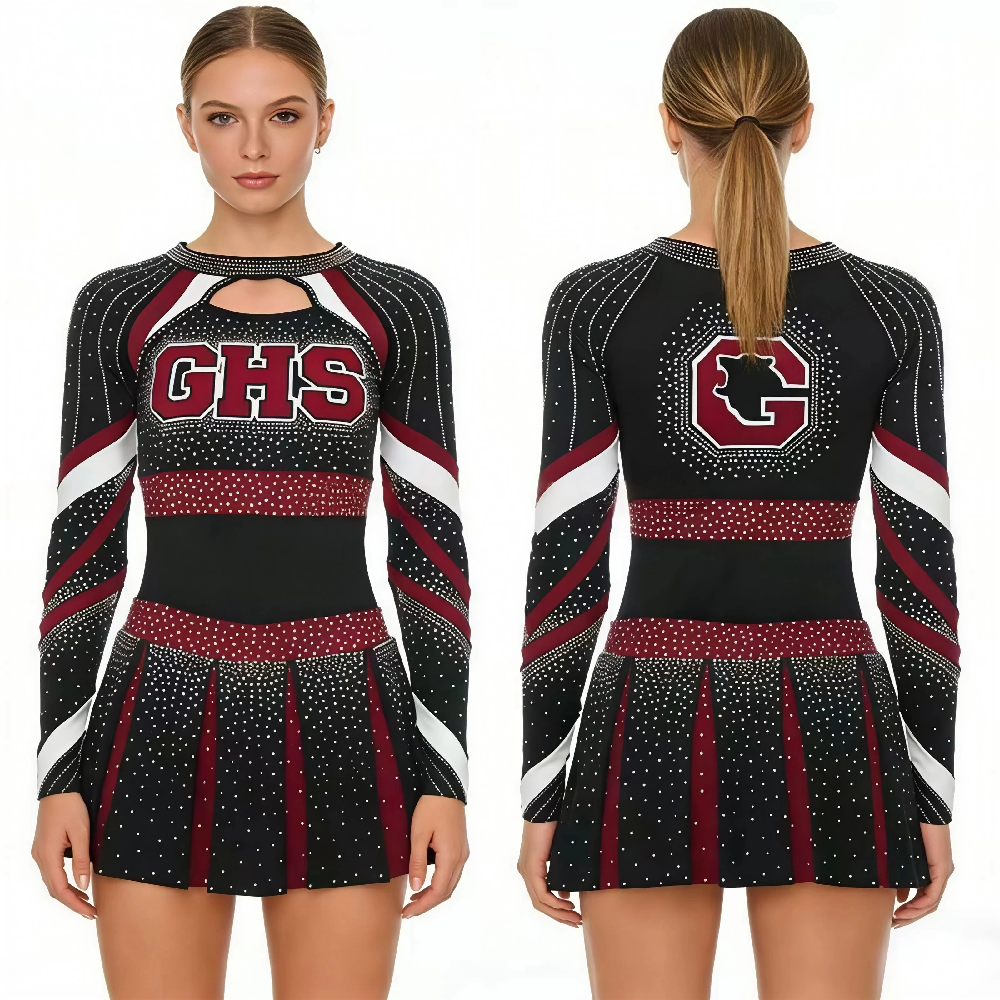 

Новая форма для чирлидеров, индивидуальный дизайн, одежда для чирлидинга, костюм для девочек, спортивный костюм для выступлений.