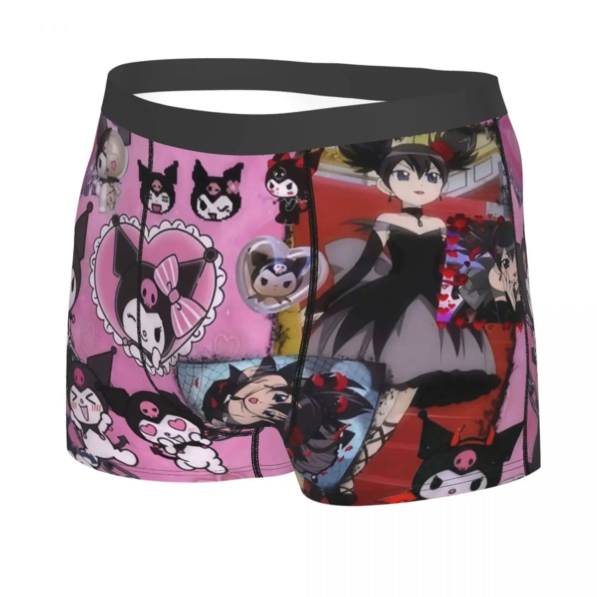 Custom Kuromi Sanrio Anime Underwear Men Breathable Boxer Briefs Shorts Panties Soft Underpants For Homme