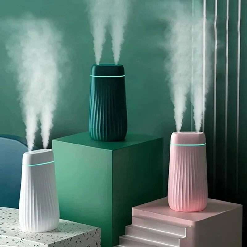 

USB Plug-In Desktop Home Bedroom Creative Silent Double Spray Heavy Fog Humidifier Large Capacity 1L Humidifier