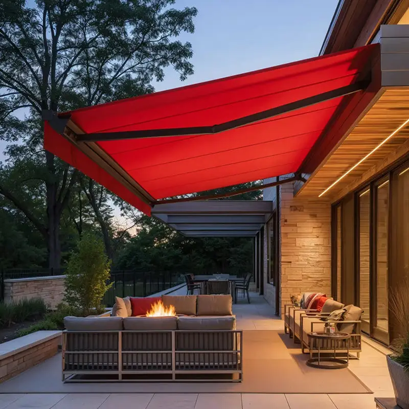Villa Installed Against The Wall Large Size Fashionable Intelligent Sunshade Durable Outdoor Canopy Party Leisure Awning