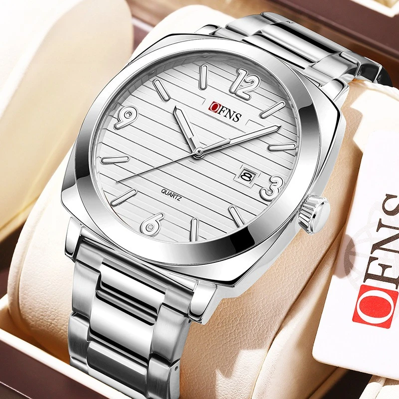 

Популярные в Европе и США светящиеся водонепроницаемые простые модные мужские часы для бизнеса с календарем, кварцевые часы с подсветкой.