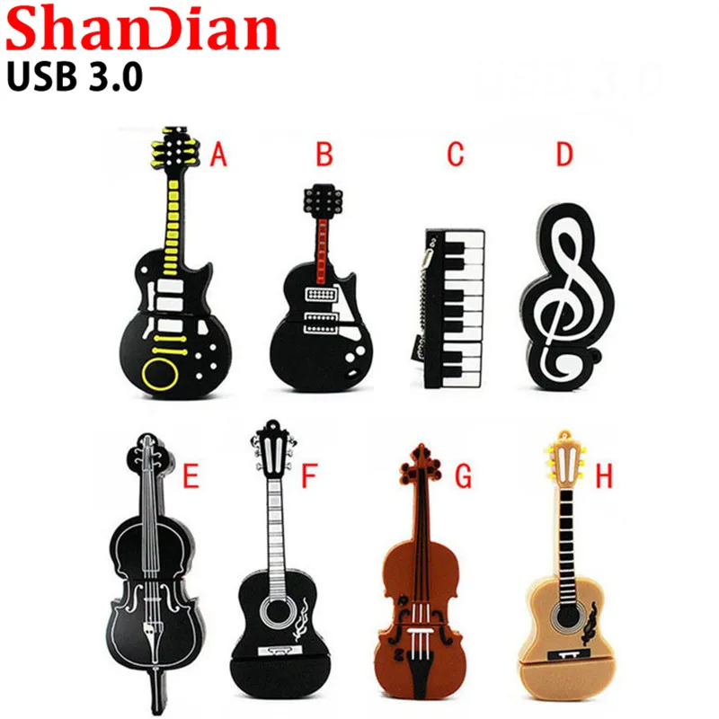 

SHANDIAN brand new Promotions 3.0 cartoon Torch guitar flash memory model usb 3.0 8G 16G 32G 64G drive Creative U disk memor gi