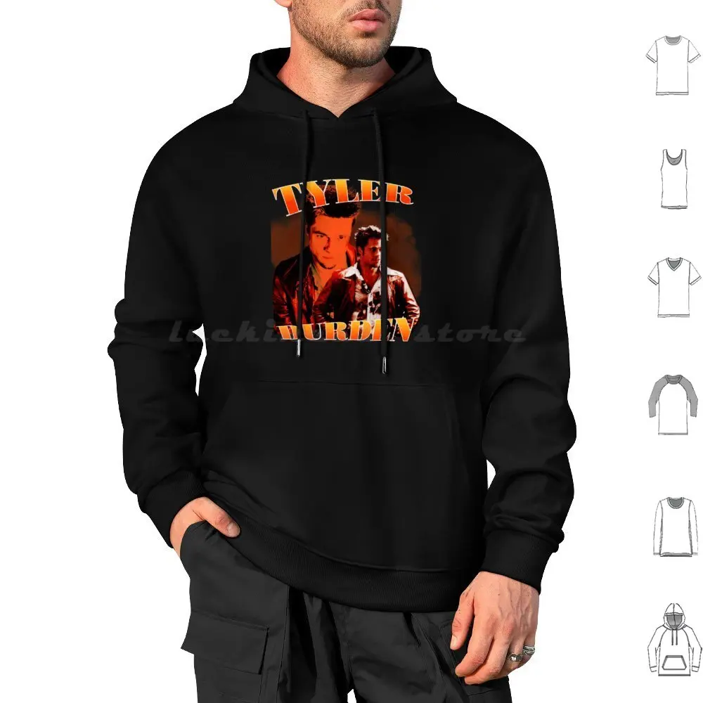 Tyler Durden Diseño vintage (Fight Club) Sudadera con capucha de algodón de manga larga Tyler Durden Fight Club Brad Pitt Película Edward Norton