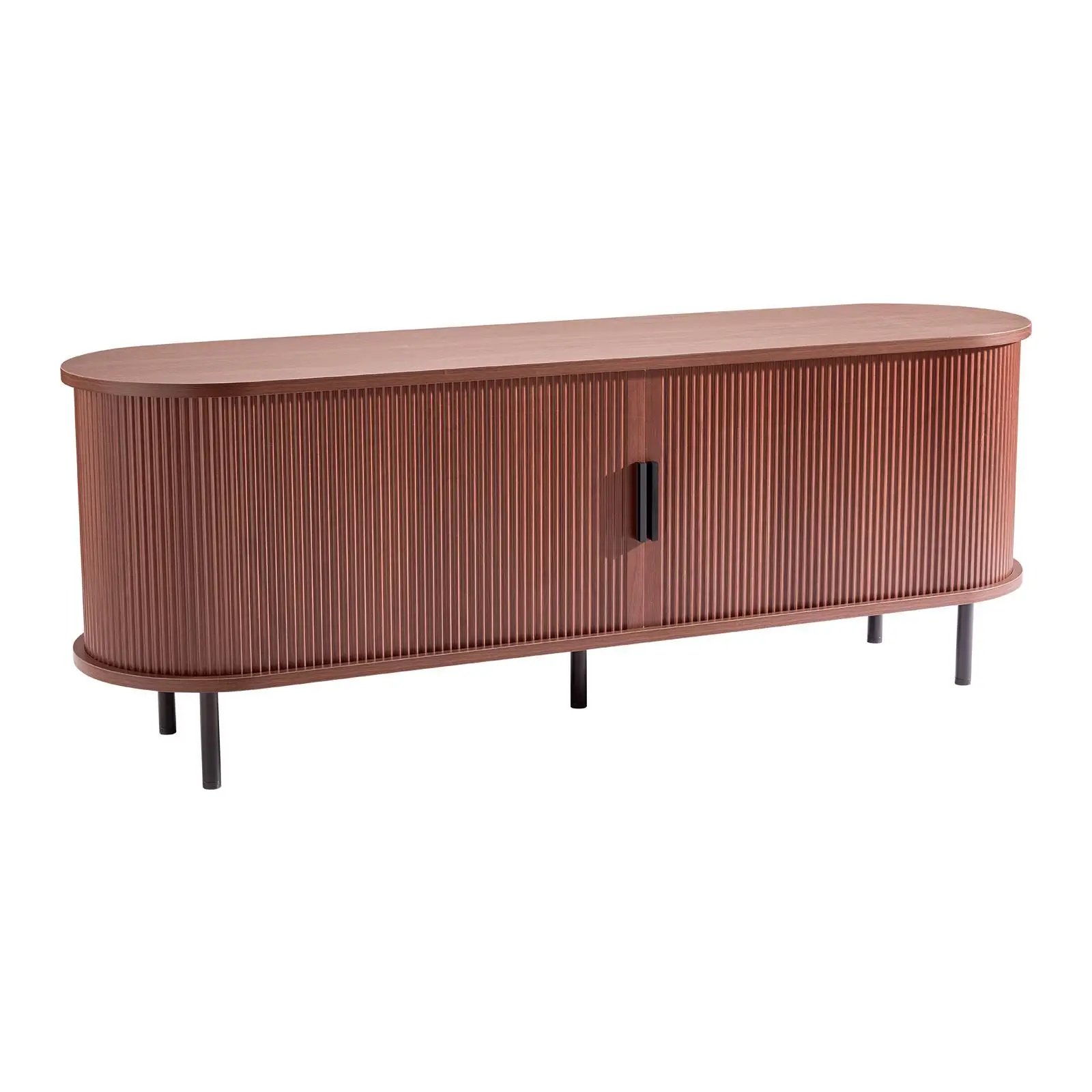 Boho TV Stand for tvs Up to 58 Inch 350 lb Load Entertainment Center with Adjustable Storage Shelves Rolling Door Media Console for living Room Bedroom Brown