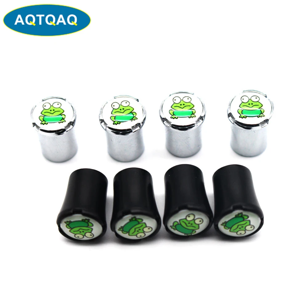 

AQTQAQ 4 Pcs/Set Car Styling Zinc Alloy Style Car Tire Valve Caps Wheel Tires Tire Stem Air Cap Airtight Covers