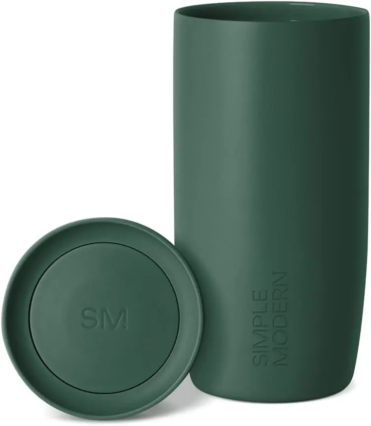 

Insulated Stainless Steel Travel Mug with Ceramic Lining, Leak-Proof 360° Lid, Fits Most Cupholders, 16oz