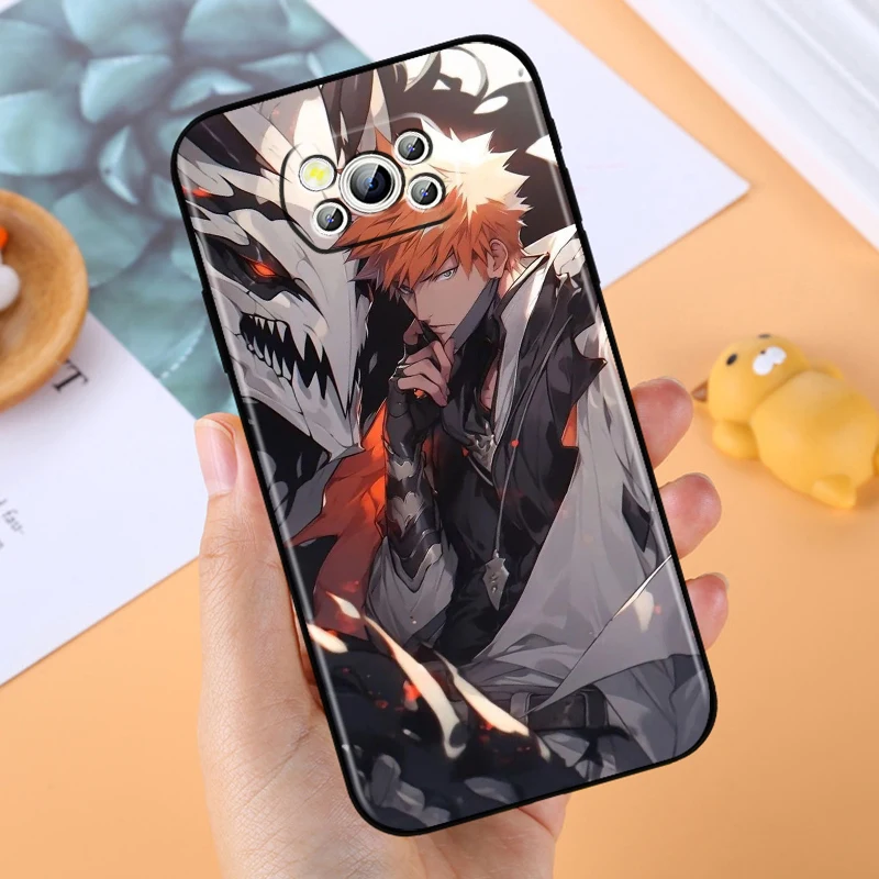 Anime BLEACH Art Comics For Xiaomi Mi Poco F5 F4 F3 X6 X5 X4 X3 M6 M5 M5S M4 M3 C65 Pro GT NFC 5G Black Back Phone Case