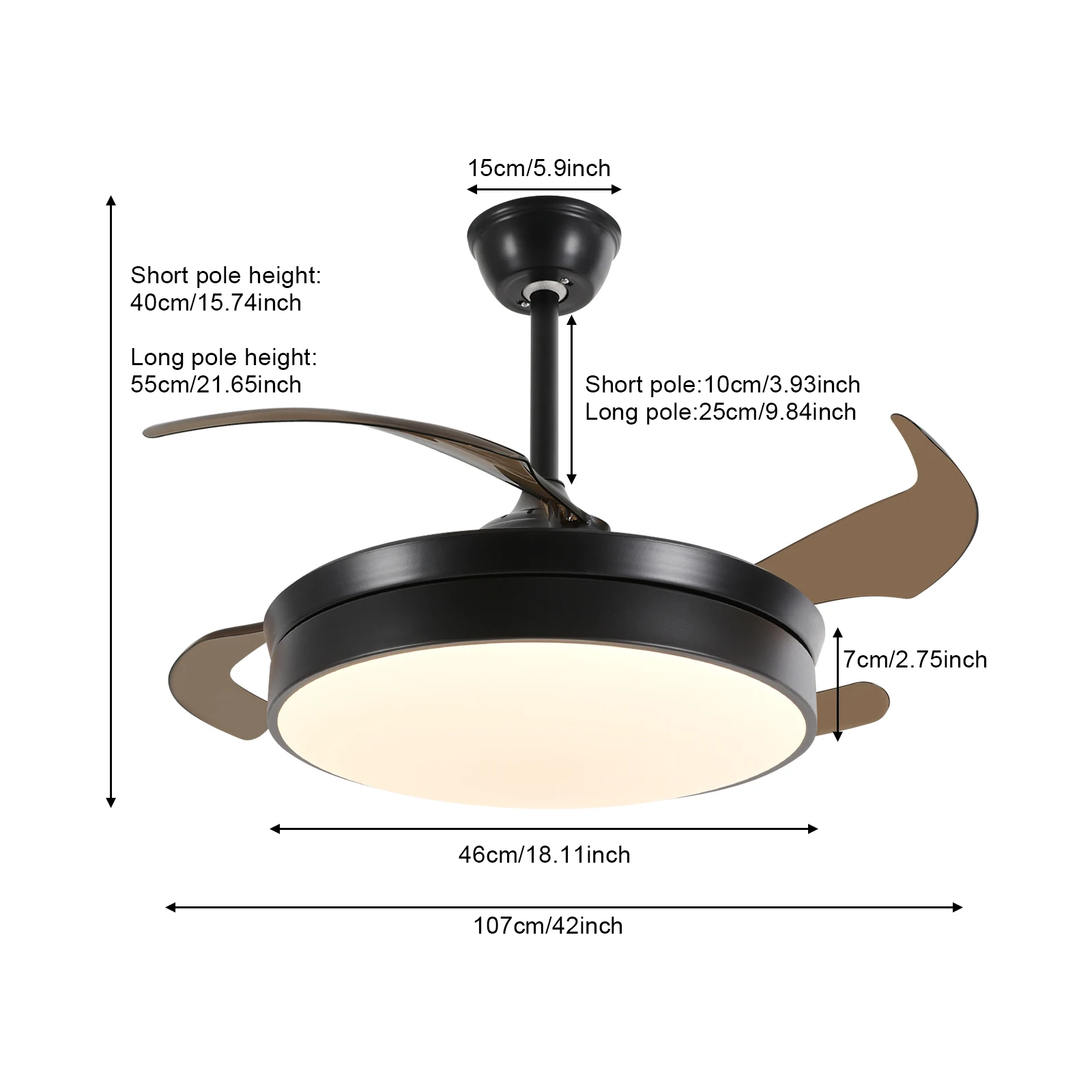 Stylish Ceiling Fan Light: Remote-Controlled with Adjustable Wind Speeds and Light Colors for Ultimate Comfort and Room Decor