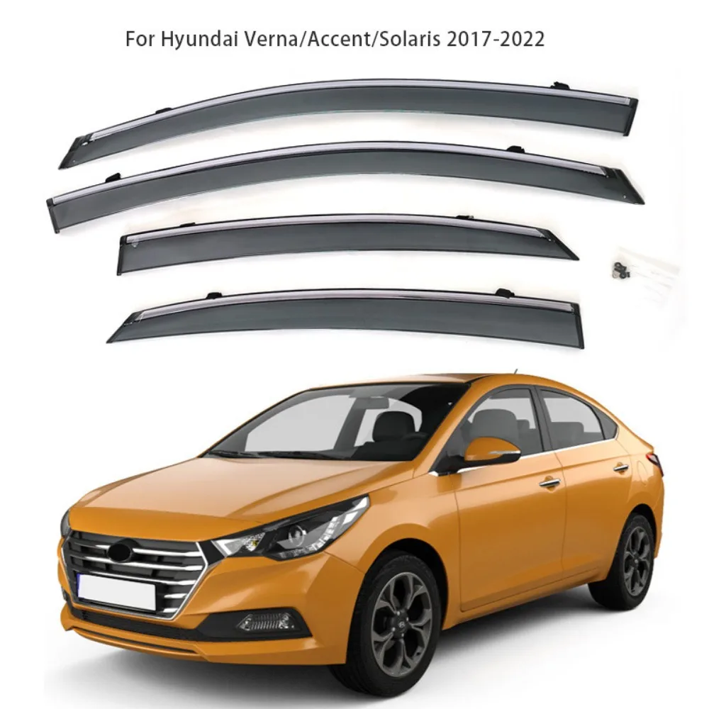 For Hyundai Accent Verna 2017-2022 Window Visor Rain Exterior Part Body Kit Accessories