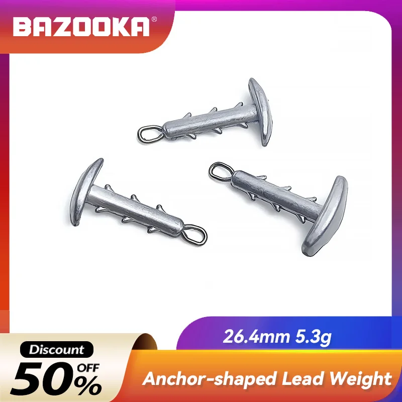 Грузило-приманка BAZOOKA 2.6г 3.4г 5.3г для морского морского ежа, в форме якоря, для ловли карпа, баса, щуки