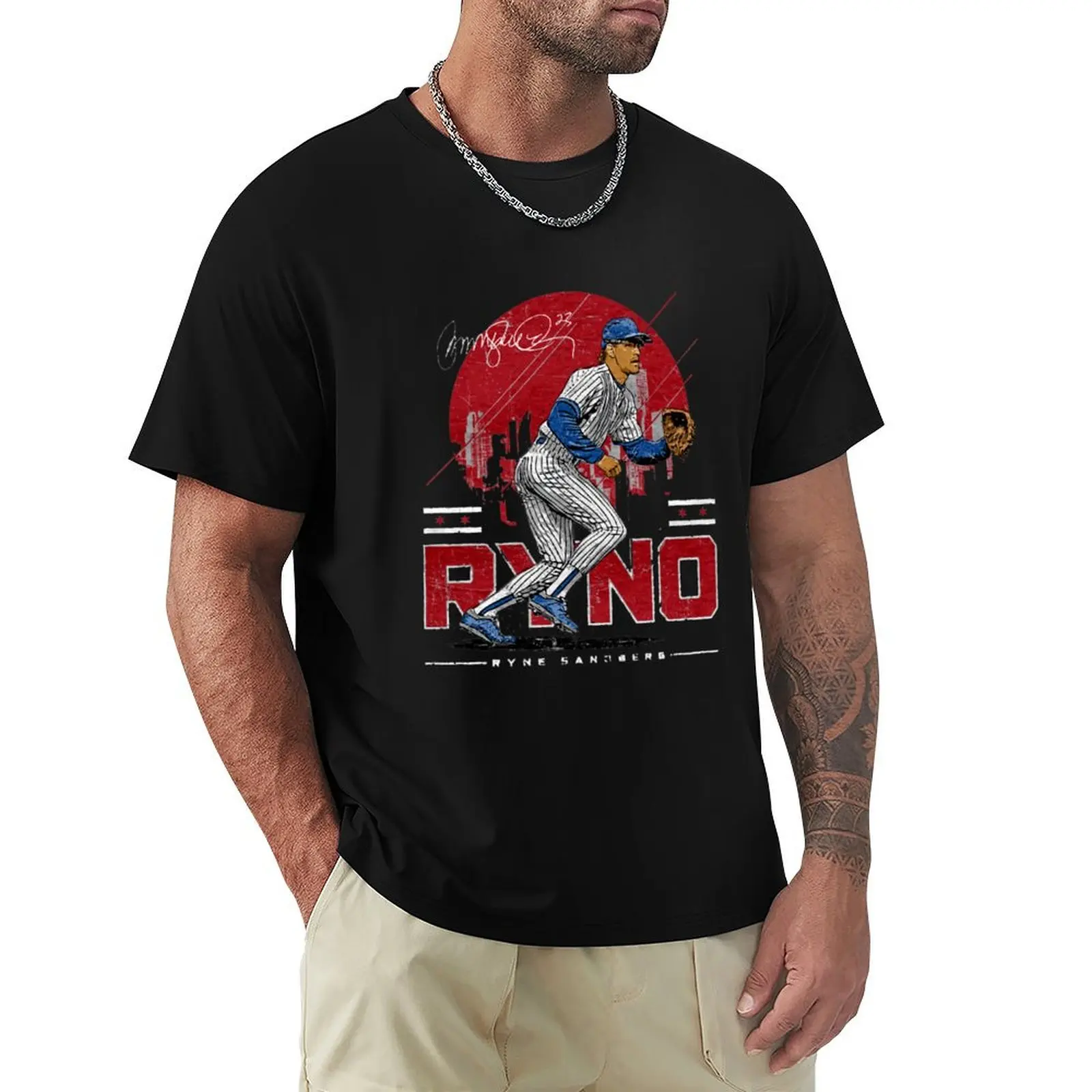 

Ryne Sandberg Skyline T-Shirt baggy shirts anime shirt for a boy mens designer t shirt