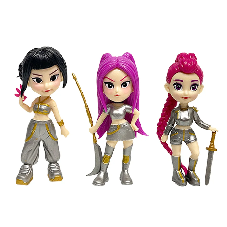 Kpop diabo caçador anime figuras pvc modelo de mesa bonito menina figuras de ação brinquedos para presente coletar figura boneca crianças presentes de natal