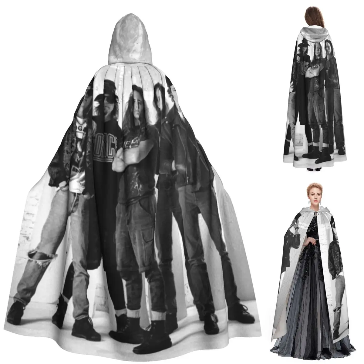 

Pearls Jam Band 2024, мировой тур, рок-концерт, длинный плащ с капюшоном, средневековый костюм ведьмы, накидка для косплея, Хэллоуин, вампир, для взрослых, унисекс