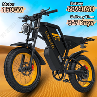 COSWHEEL-GT20MAX Electric Bicycle 1500W 60V40AH Dual Battery Adult City Electric Bike 20*4.0 inch Fat Tire Off-road Riding Ebike
