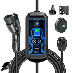 Kolanky Level 2 Nema 14-50 EV Charger Type 1 SAE J1772 40A 8.8KW Adjust Timer Tuya APP Charging NACS Tesla Eletric Vehicle