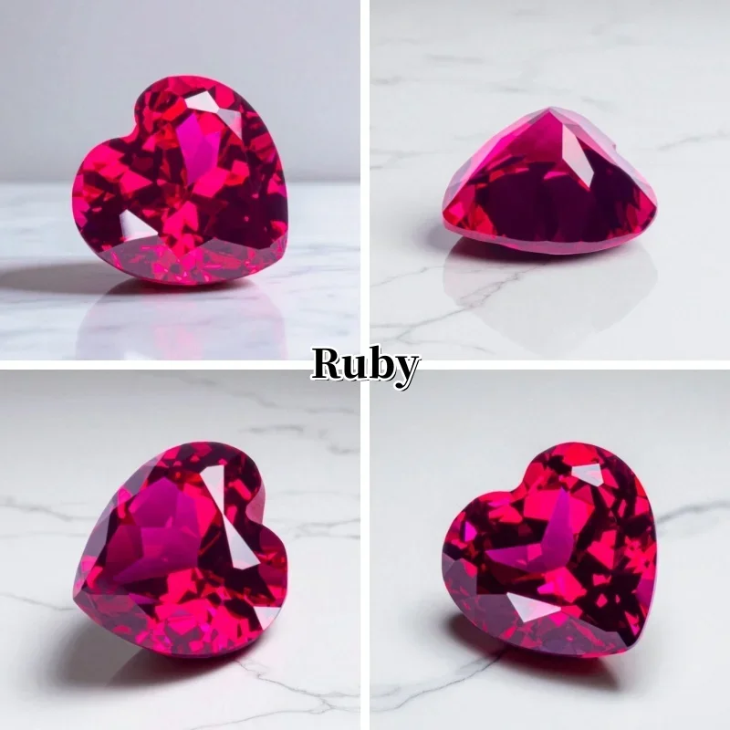 Lab Grown Sapphire Heart Shape Cornflower Color High Quality for DIY Jewelry Making Ring Main Materials Certificate