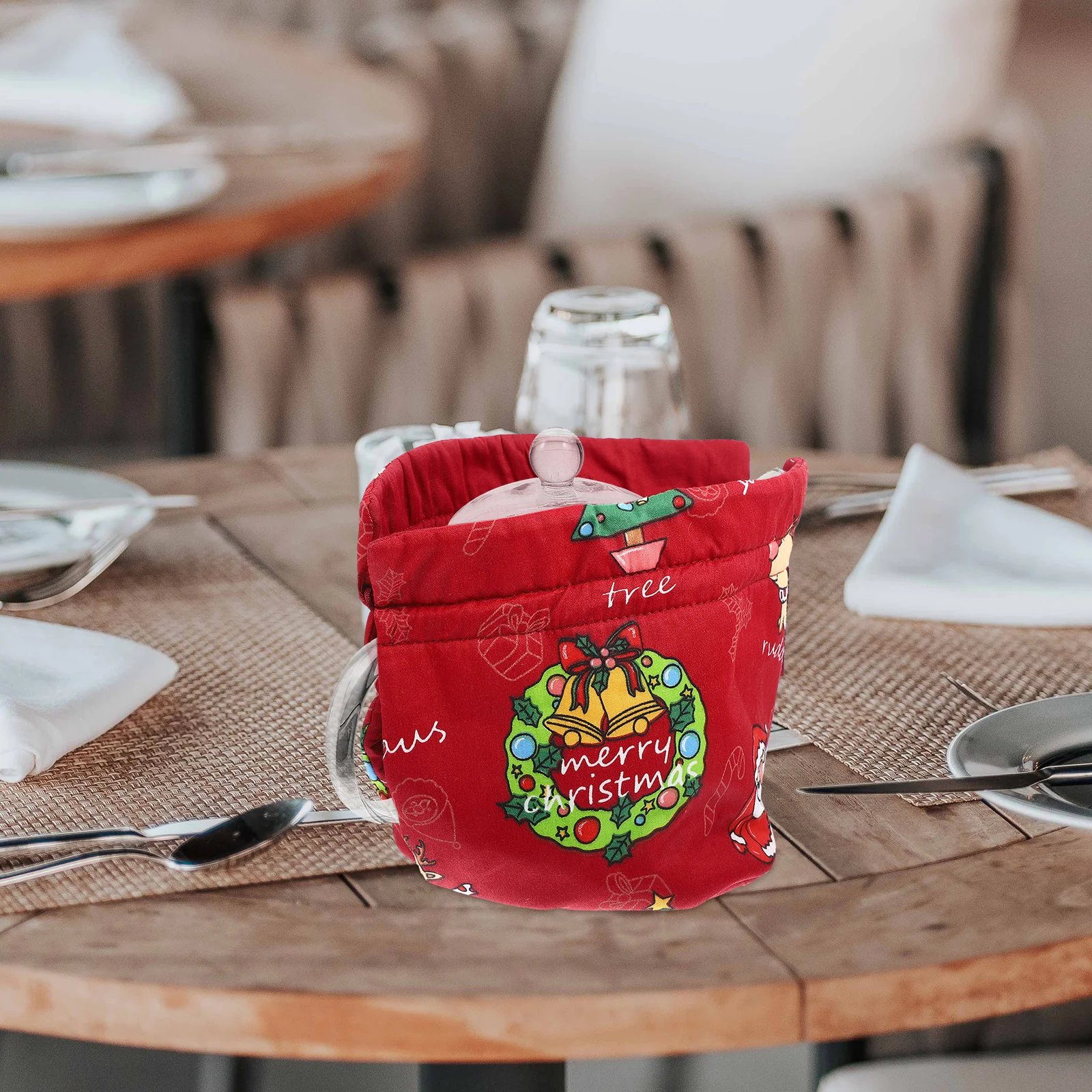 

Xmas Style Protective Insulated Reusable Teapot Cozy Sleeve Fits Multiple Sizes for Thermal Warmth Insulated Teapot Cozy