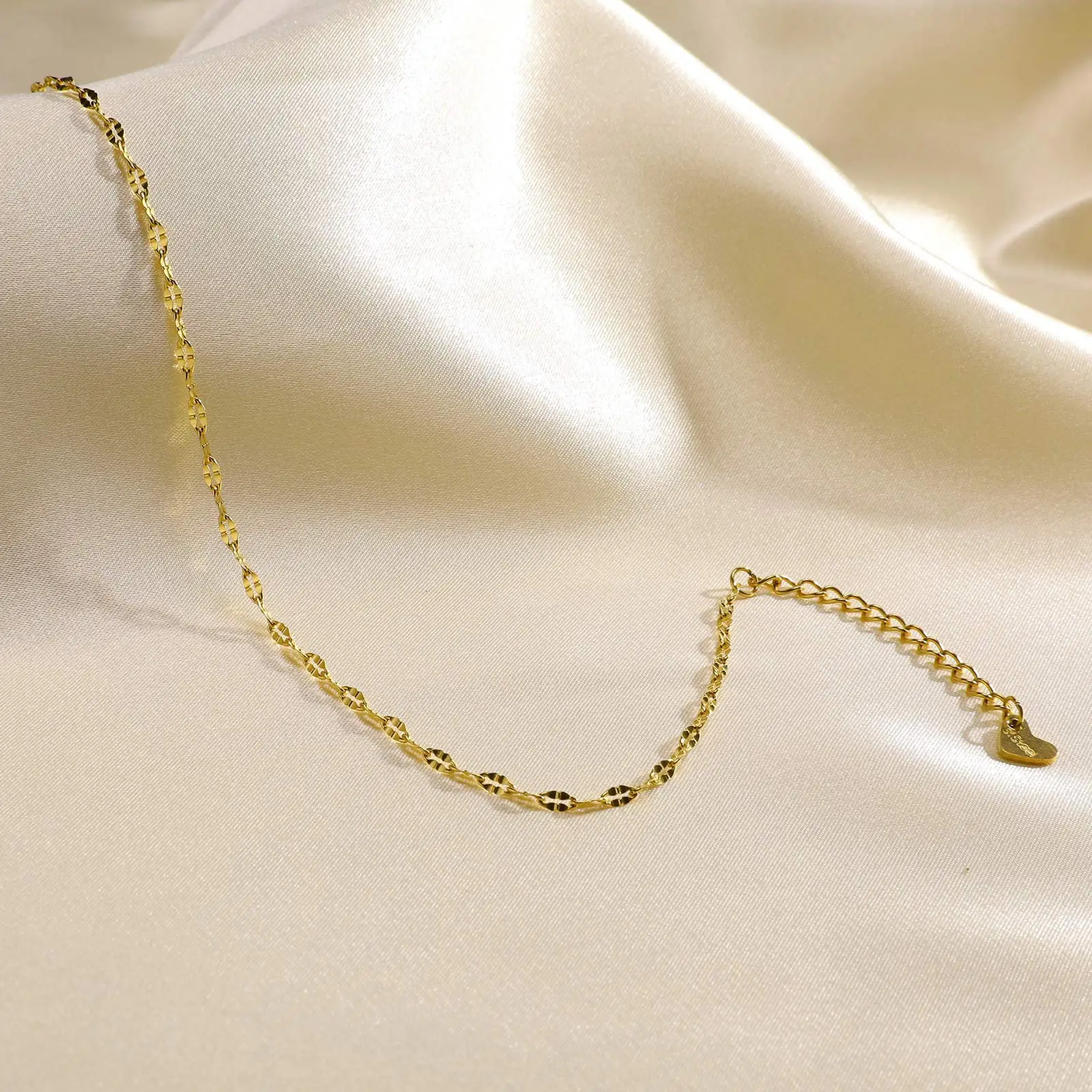 Women Gold Color Waterproof Stainless Steel Dainty Lip Chain Anklets Jewelry Gift, Minimalist Anklet For Daily Beach Holiday