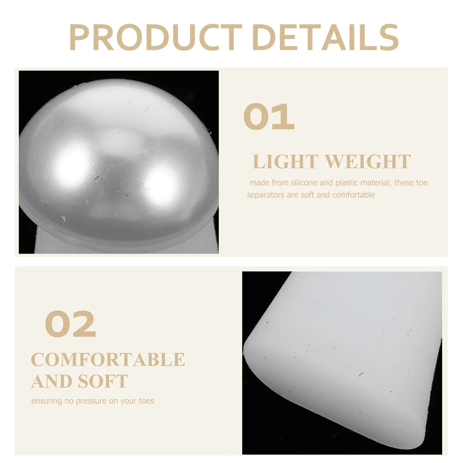 2 セット水滴パールデザインつま先セパレーター柔軟なネイルアートツール男性女性ペディキュアフットケアつま先セパレーター男性