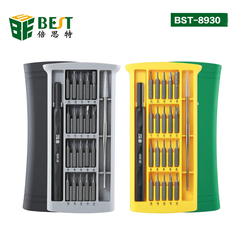 BST-8930 22 in 1 Screwdriver Kit Tweezer Magnetic Screwdriver Bits for iPhone MacBook Mobile Phone Tablet Watch Repair Tools Set