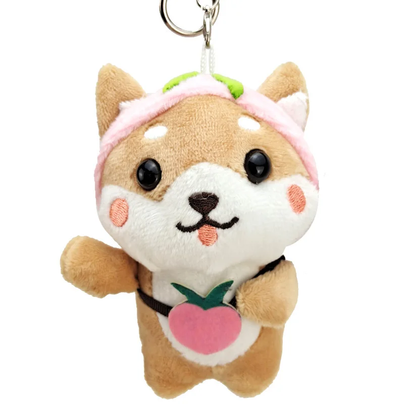 Jouets en peluche Shiba Inu pour enfants, fruits mignons et créatifs, dessin animé Kawaii, porte-clés en peluche, pendentif, breloque pour sac, beurre, cadeaux pour enfants, 13cm