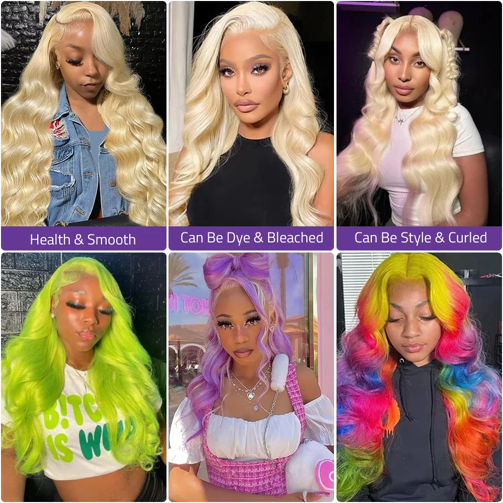 613 شقراء ملونة 13x6 HD الدانتيل الشفاف الباروكة الأمامية 30-36 بوصة الجسم موجة 13x4 الدانتيل الجبهة 200 الكثافة خصلات الشعر المستعار الإنسان