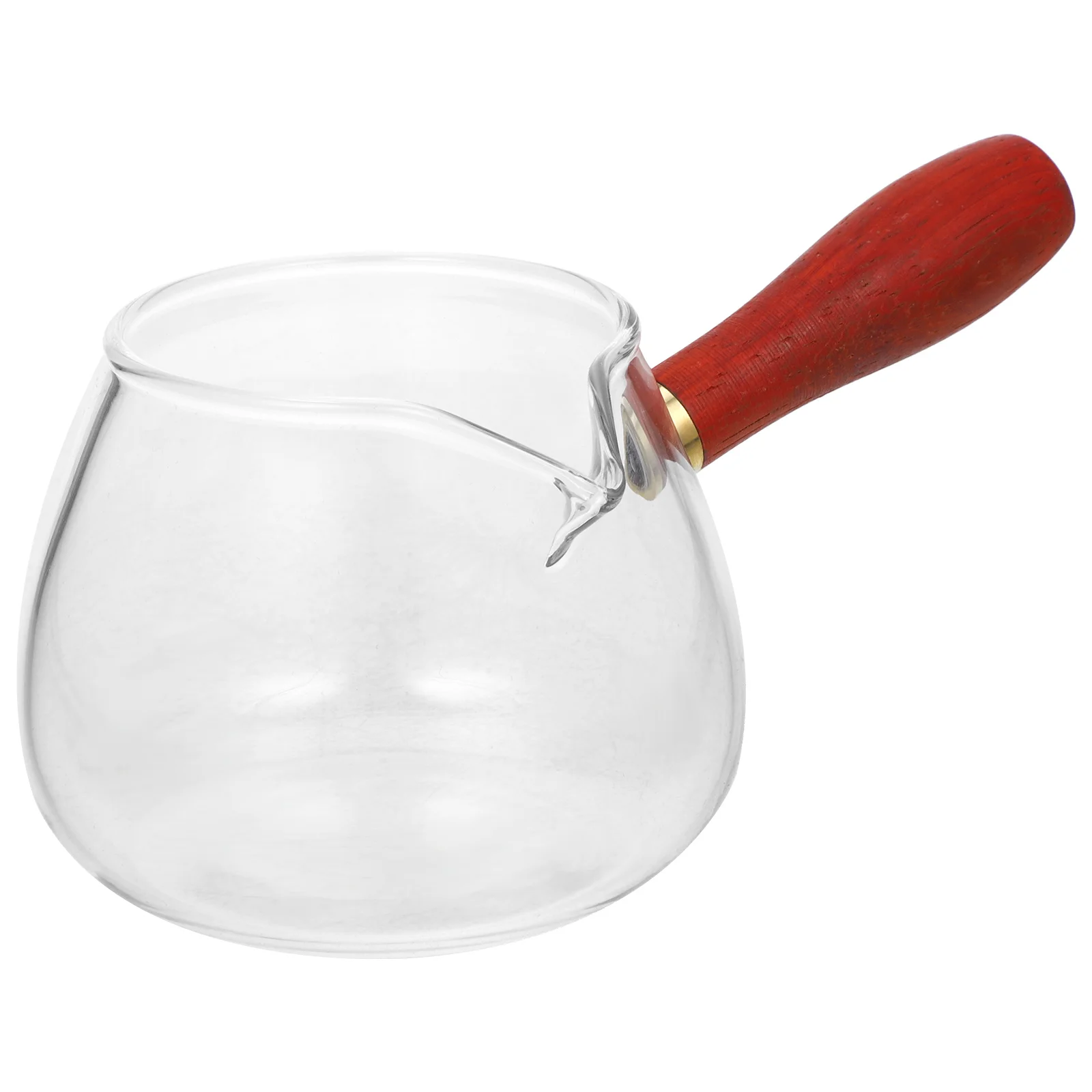 

Wooden Handle Milk Pull Cup 350ml Clear Glass Tea Dispenser Anti-scald Side Handle Elegant Design Material Temperature