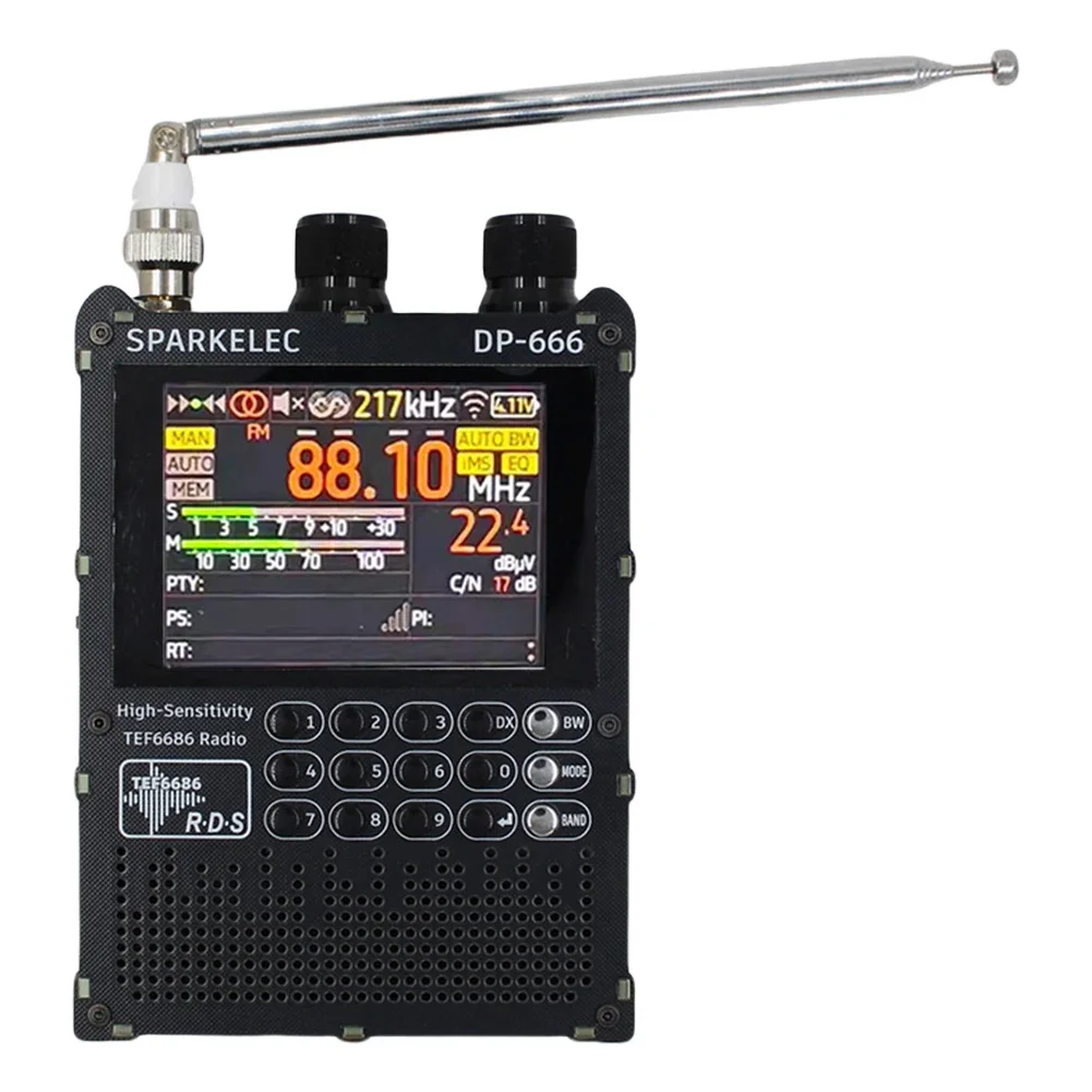 Nieuwe DP-666 TEF6686 Radio Hoge Gevoeligheid Volledige Band FM AM LW MW SW Kortegolf ESP32 RDS 2.8 inch IPS LCD