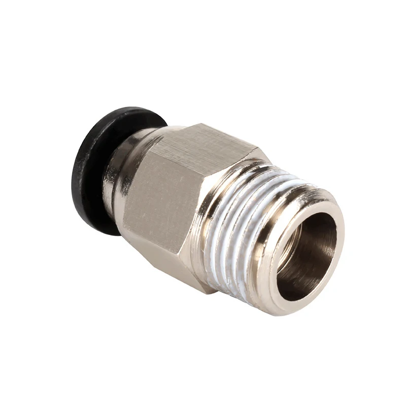 2Pcs 3D Printer Parts PC4-01 M10 Thread Male Straight Pneumatic Connector Quick-insertion Straight-through For E3D-V6 Connector