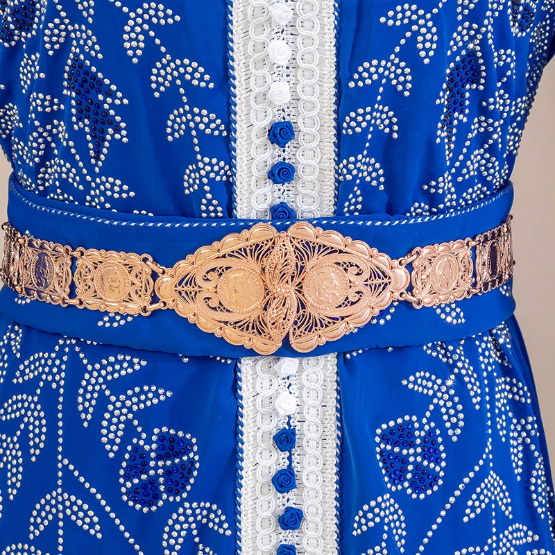 

Ornate Coin-Designed Gold Waist Belt, Exquisite Wedding Accessory For Ethnic Bridal Outfits & Traditional Celebrations