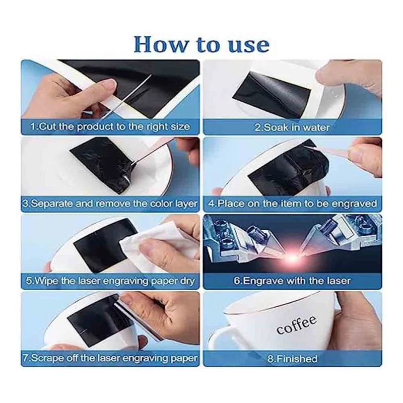 4 PCS Black Laser Engraving Marking Paper, 39X27cm Laser Color Engraving Paper for Metal, Glass, CeramicsT98C