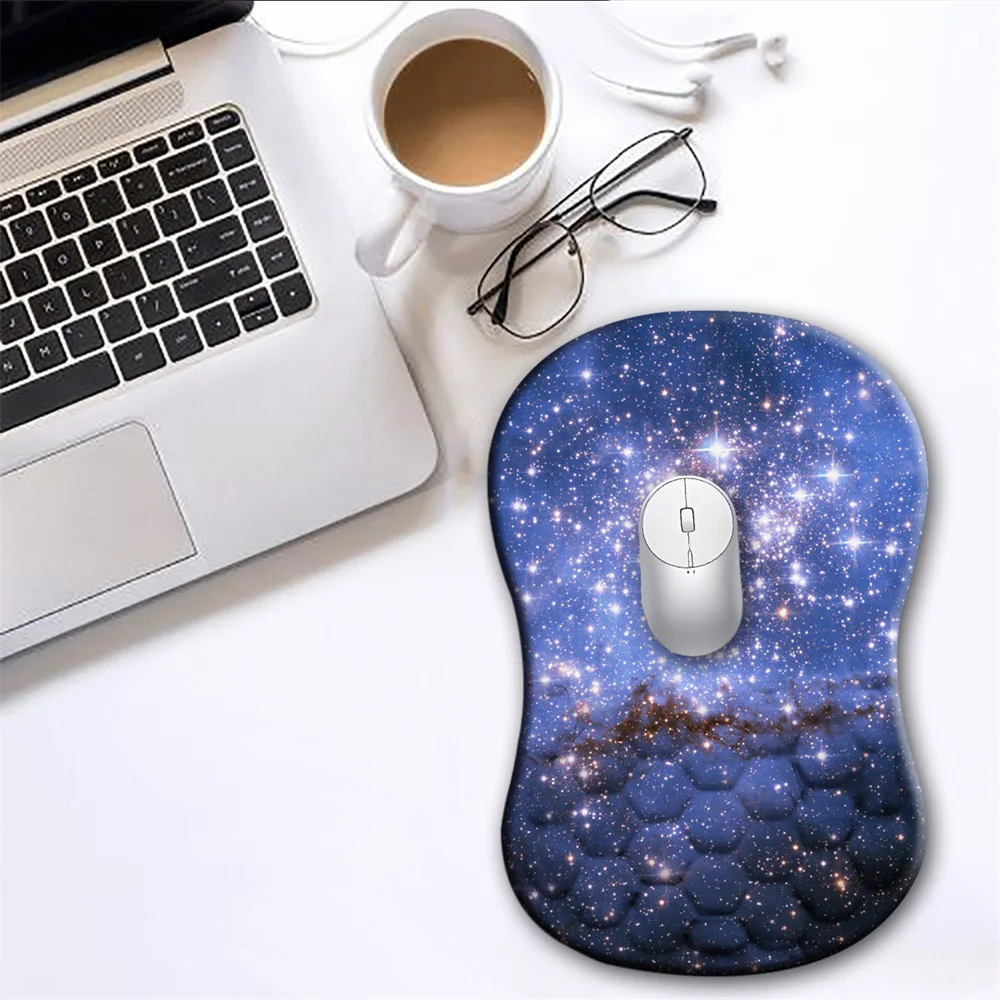 

Mouse Pad Wrist Rest Ergonomic Mousepad Wrist Pad Starry Night Comfortable Mouse Mat For Office Accessories Memory Foam Desk Mat