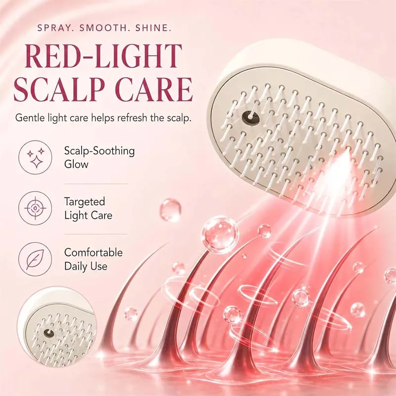 Cross-border Bestseller Electric Spray airbag Massage Comb Essential Oil Atomization Hair Care Featuring Self-cleaning