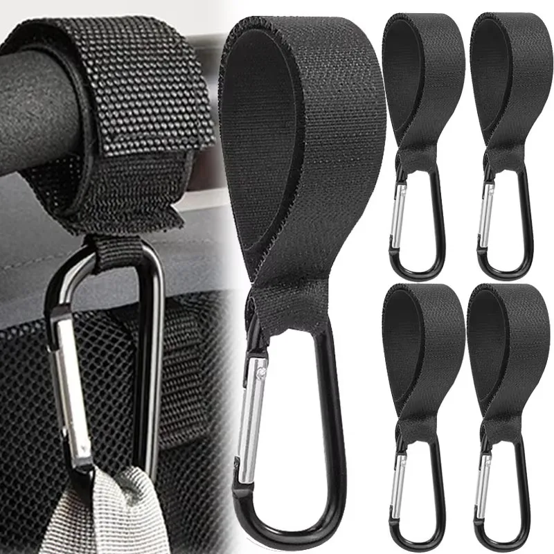 1-10Pcs Baby Stroller Hooks Buckles Clip Aluminum Alloy Cart Organizer Diaper Bag Shopping Pram Hook Buckle Stroller Hanger