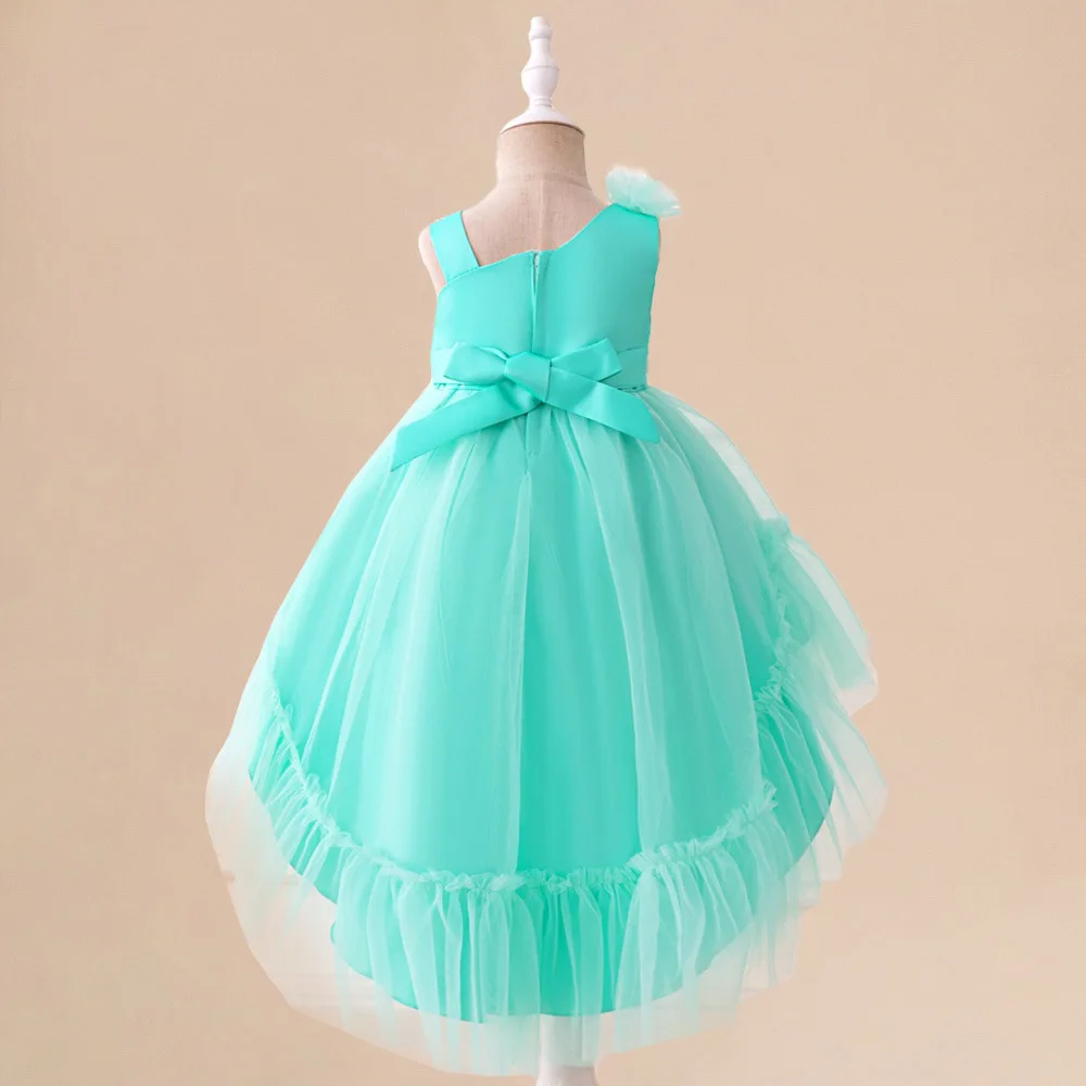 Baby Toddler Ruffled High-Low Flower Girl Birthday Party Graduation Ceremony Dance Party Dress