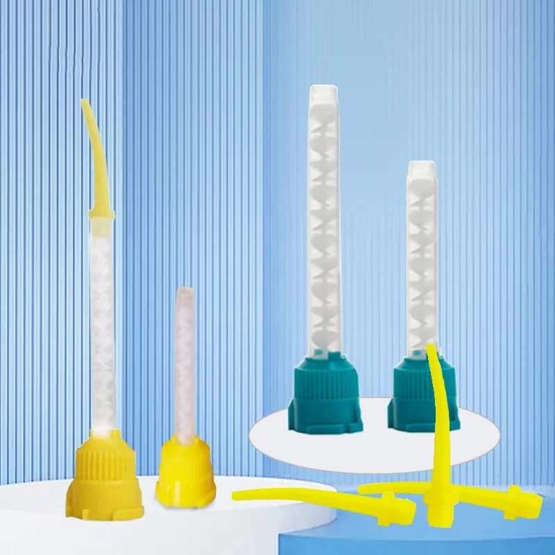 

Dental Impression Mixing Tips Yellow 1:1 Intraoral Tip Disposable Silicone Rubber Mixing Head Mixing Tube Dentistry Materials