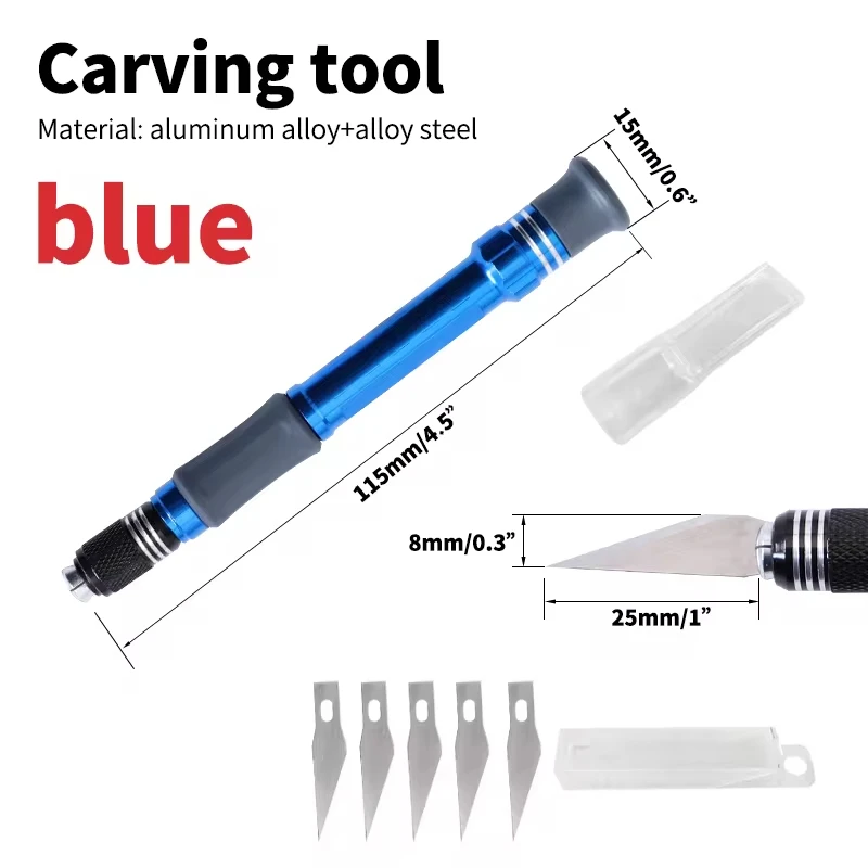 Model Carving Pen Knife All Metal Wide Blade Aluminium Alloy Handmade Craft Knife Hand Accounting Model Tools Cutting Knife