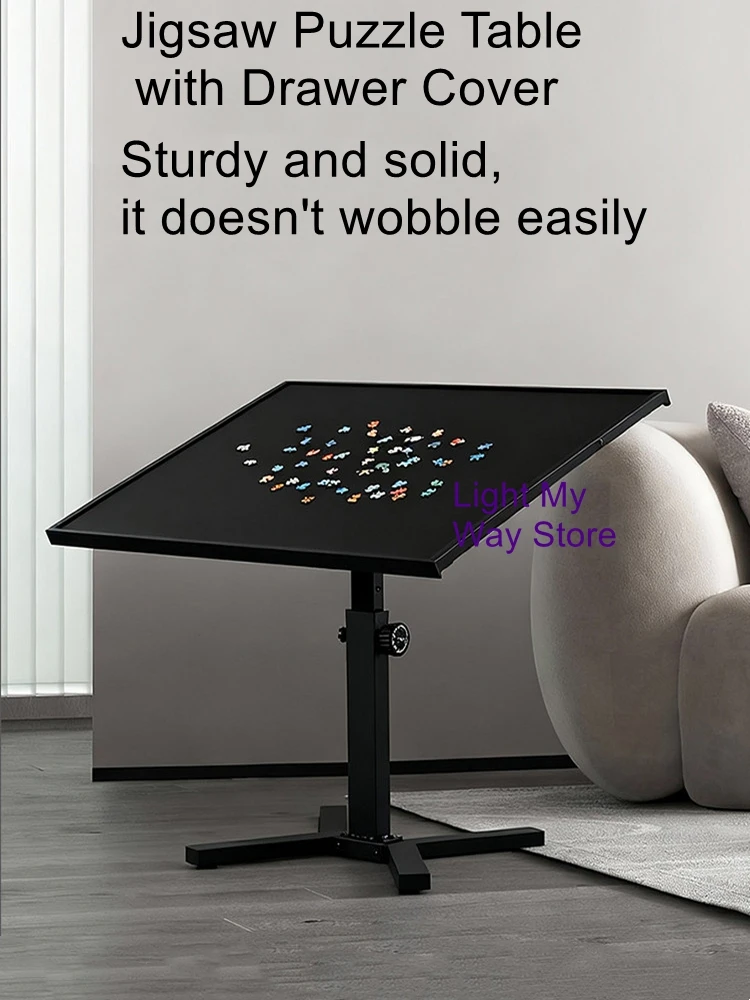 Adjustable Height and Tilt, Puzzle Table with Drawer Cover—Premium Metal Ergonomic Desk