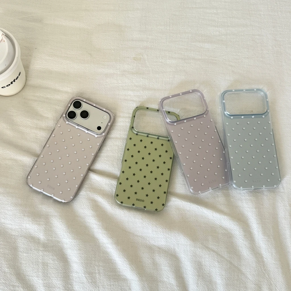 Spring Day Gentle Simple Little Star Dual Layer Shockproof Protective Phone Cover Case for iPhone 17 16 15 14 Pro Max