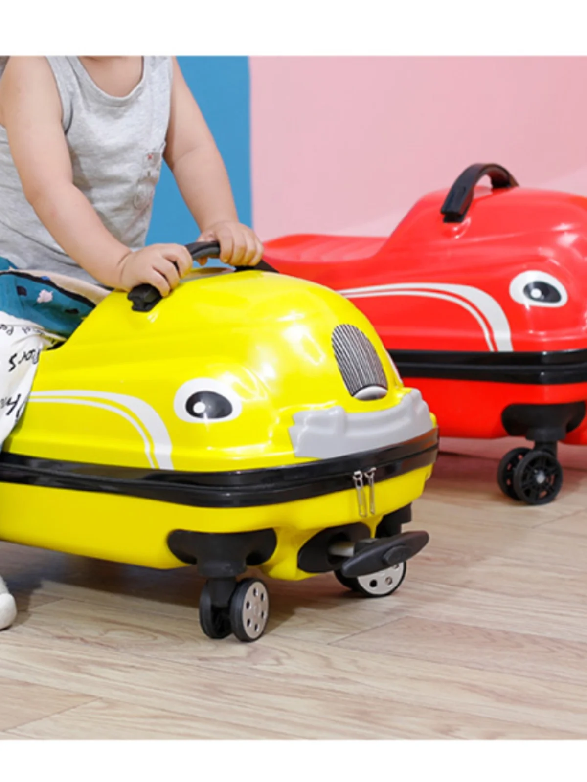 حقيبة سفر رائعة للأطفال للركوب على النقل محمولة باليد من مادة البولي كربونات ABS متوفرة بألوان متعددة