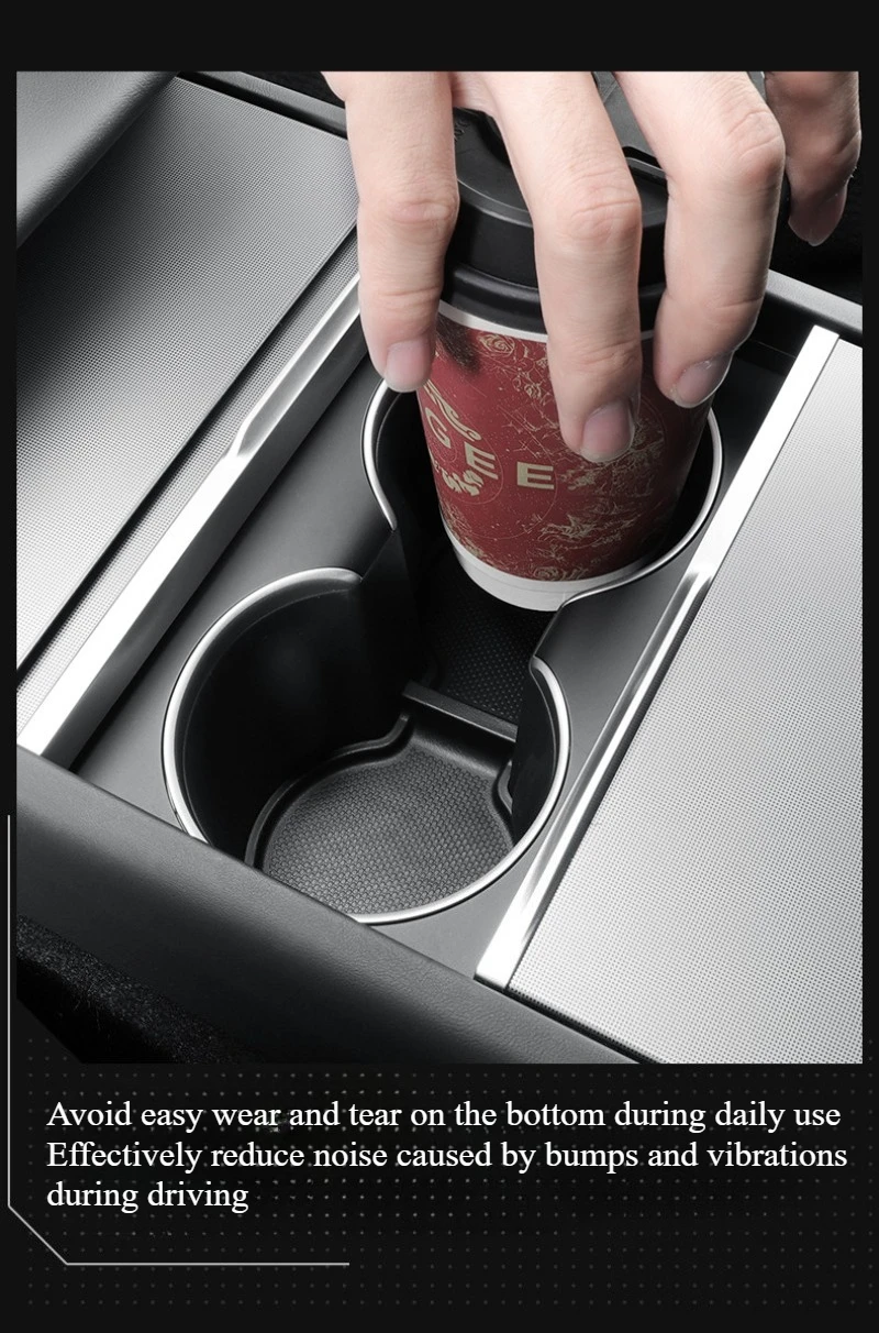 Für Tesla Modell Y Juniper/Launch 2025 Center Konsole Wasser Tasse Pad Anti-slip Pad Hinten Reihe Tasse halter Pad Innen Zubehör – Detail 6