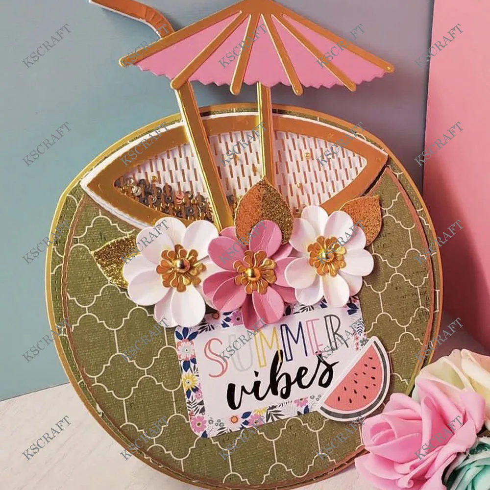 KSCRAFT Coconut Mini Album Cutting Dies Stencils for DIY Scrapbooking Decorative Embossing DIY Paper Cards