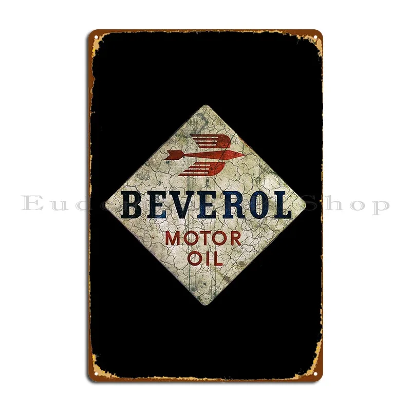 Beverol Motor Oil Vintage Advertising Cool Motorcycle Helmet Or Car Bumper Metal Signs Customize Wall Custom Tin Sign Poster