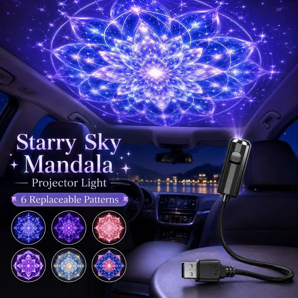 360 Degree Rotating Dreamy Starry Sky Projector Flexible Neck Interchangeable Slides USB Plug Projection Lamp USB Powered