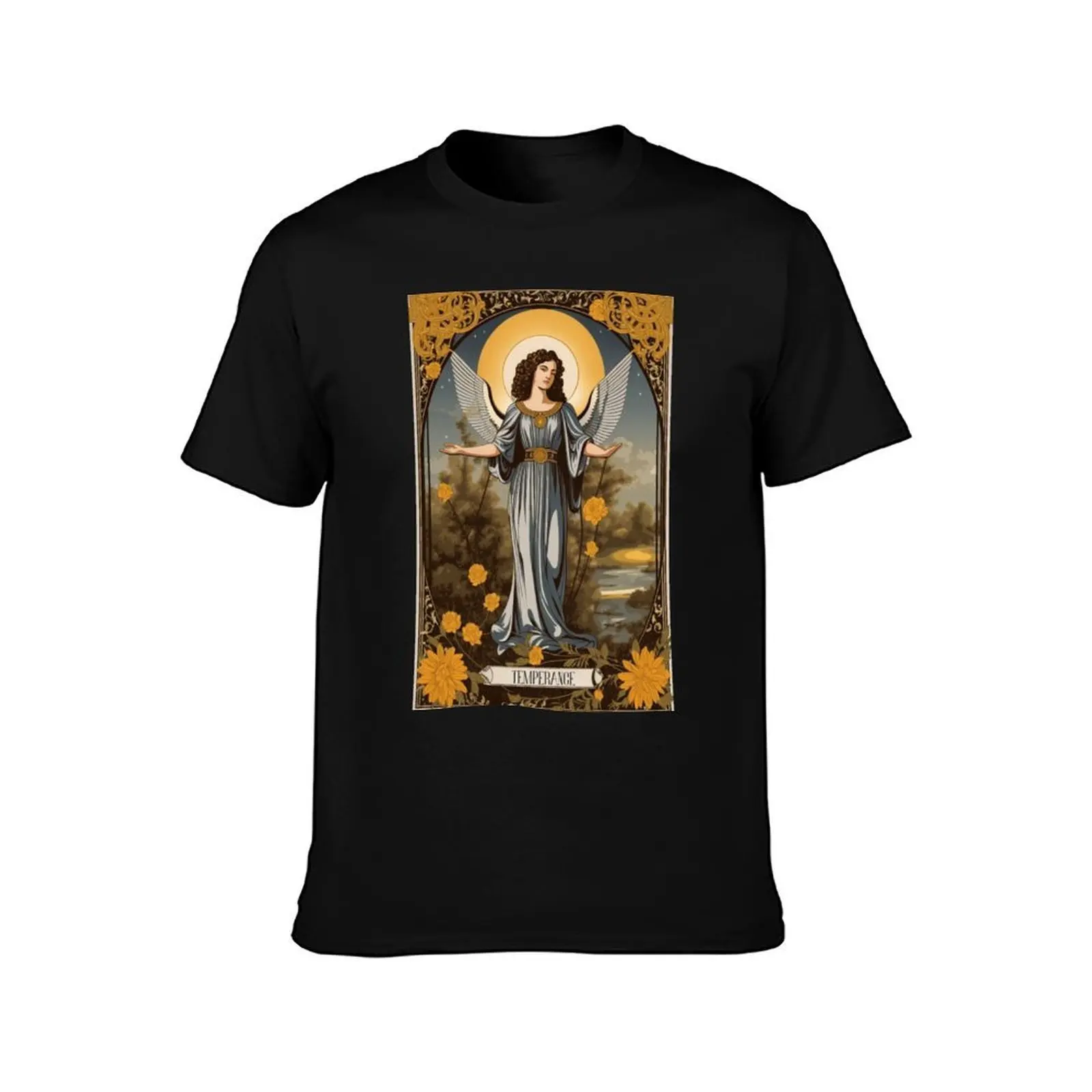 Temperance Tarot Card - Vintage - Retro - Major Arcana #15 T-Shirt, Summer Casual Cotton Tee, Oversized Streetwear Tops